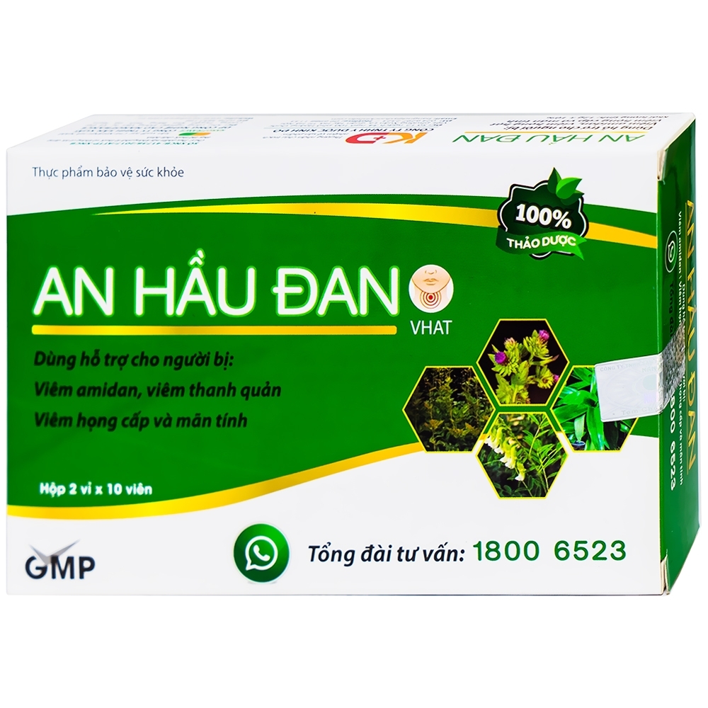 Hình ảnh Viên ngậm An Hầu Đan Kinh Đô hỗ trợ viêm amidan, viêm thanh quản, viêm họng cấp (2 vỉ x 10 viên)