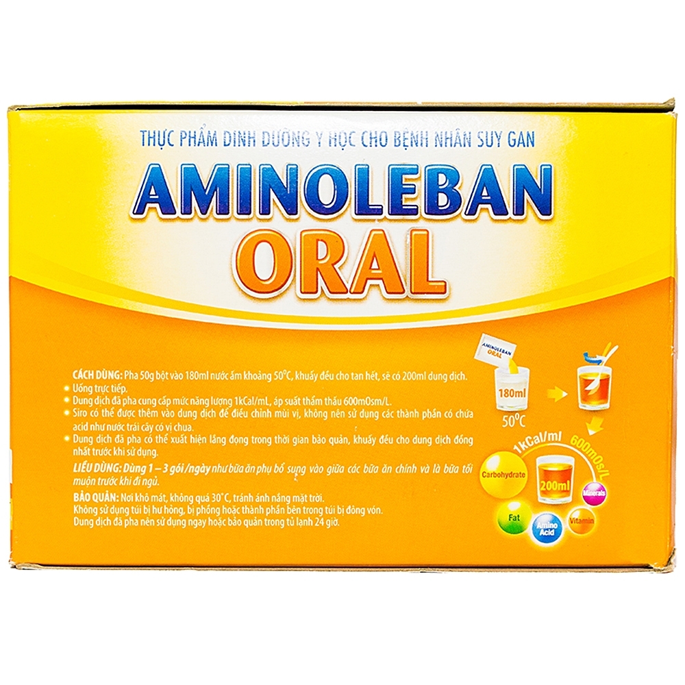 Hình ảnh Bột pha Aminoleban Oral hỗ trợ bệnh nhân suy gan (10 gói x 50g)