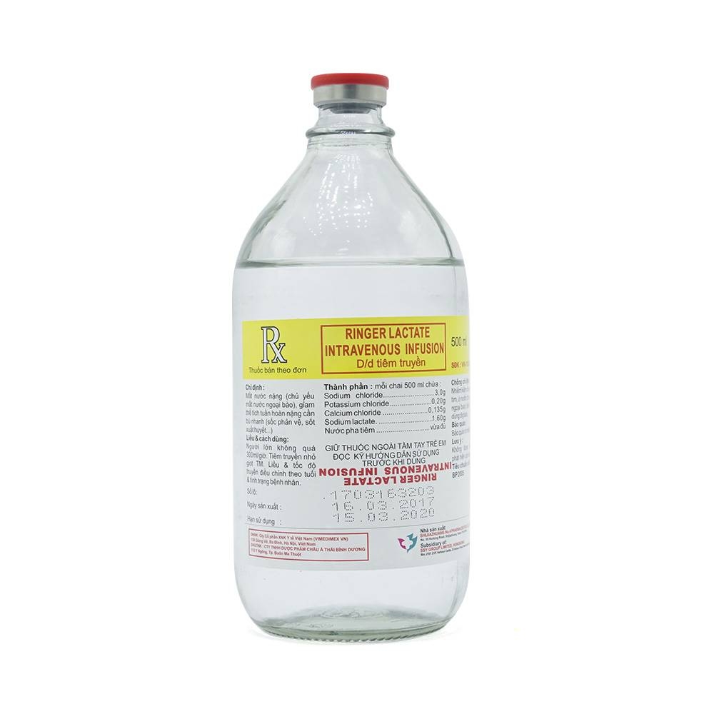 Hình ảnh Dung dịch Ringer Lactate Intravenous Infusion truyền tĩnh mạch bù nước và điện giải (500ml)