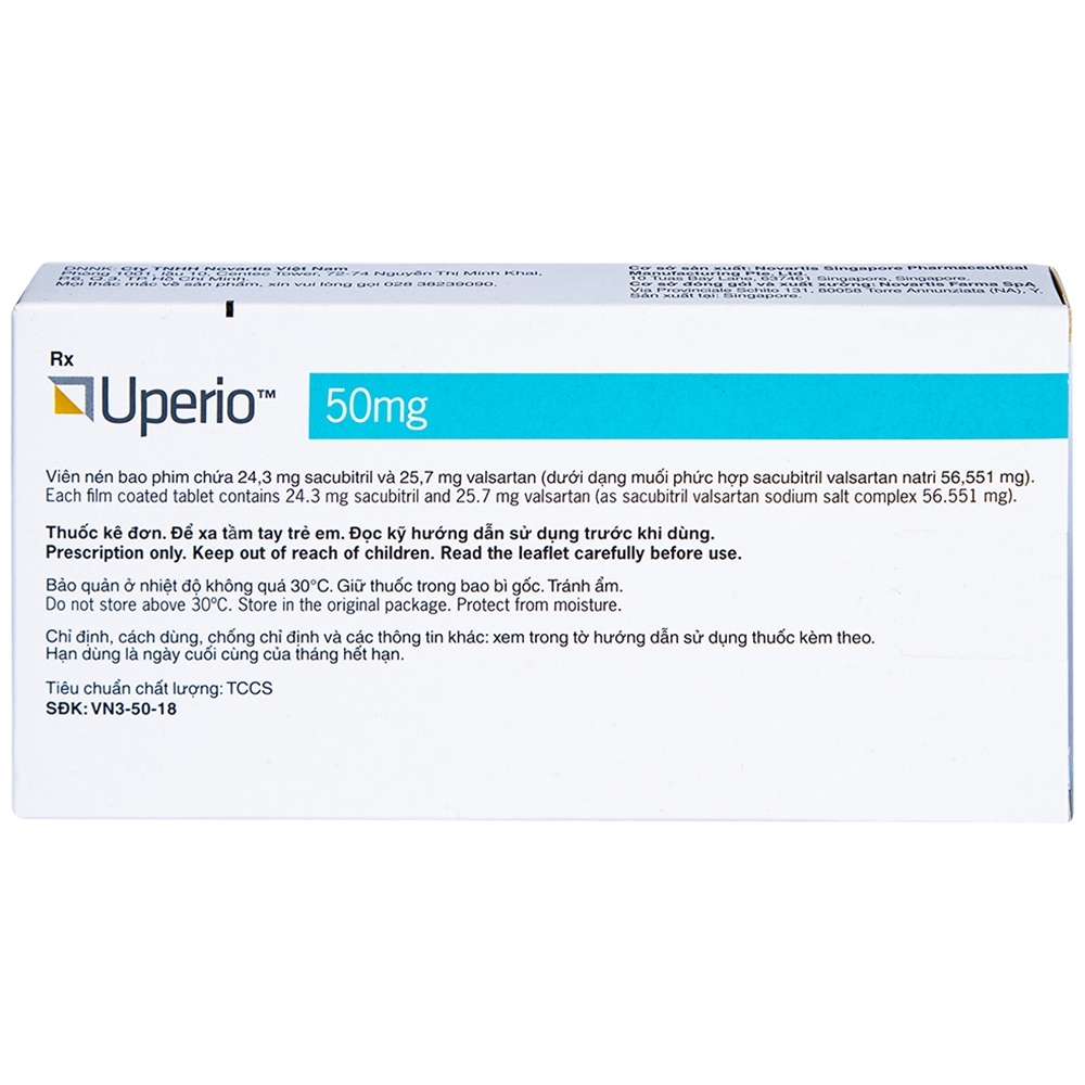 Hình ảnh Thuốc Uperio 50mg Novartis điều trị suy tim (2 vỉ x 14 viên)