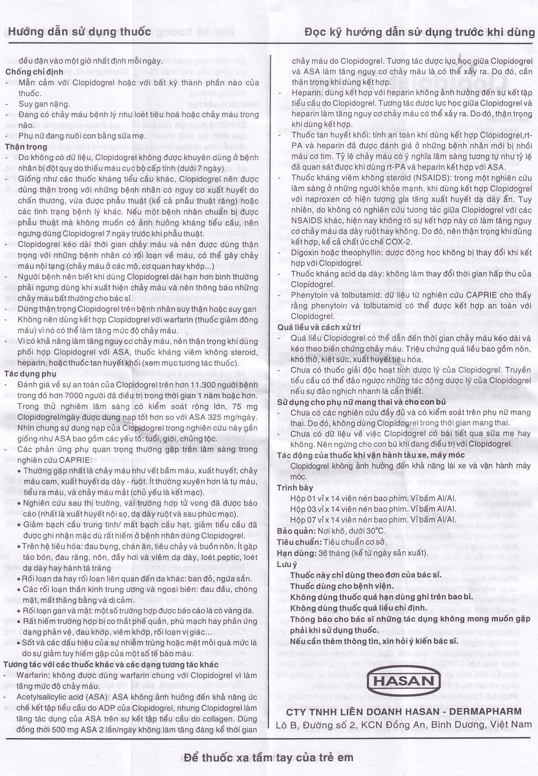 Hình ảnh Thuốc Clopidolut 75mg Hasan phòng ngừa các biến cố do xơ vữa động mạch (3 vỉ x 14 viên)