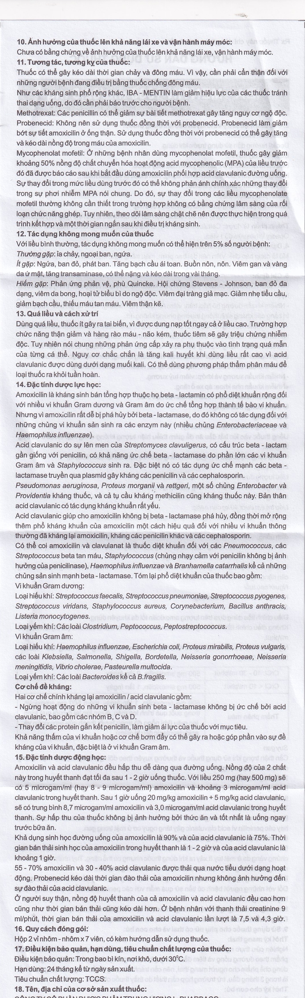 Hình ảnh Thuốc Iba-Mentin 1000mg/62.5mg Pharbaco điều trị viêm Amidan, viêm xoang, viêm phế quản (2 vỉ x 7 viên)