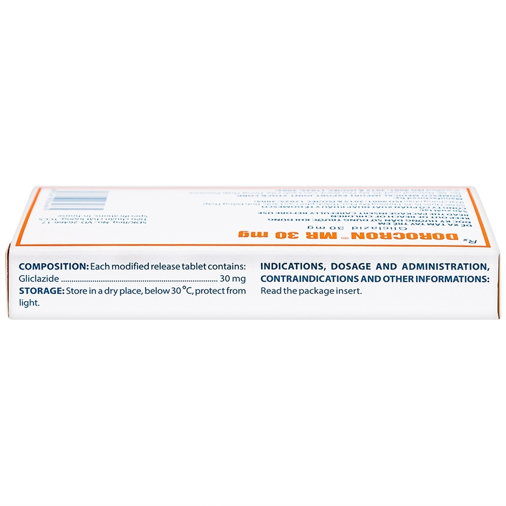 Hình ảnh Thuốc Dorocron MR 30mg Domesco điều trị đái tháo đường típ 2 (2 vỉ x 30 viên)