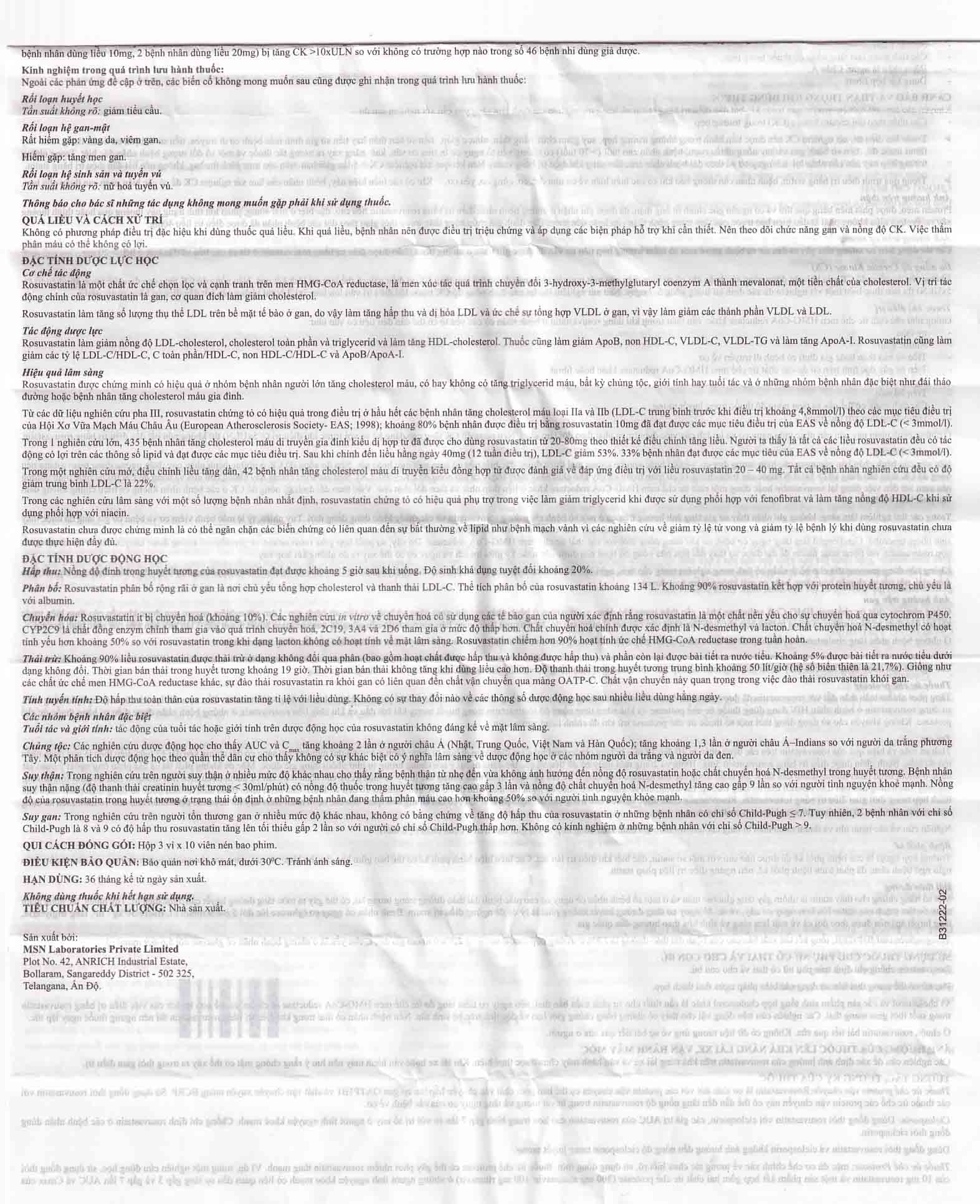 Hình ảnh Thuốc LDNIL 10 MSN điều trị tăng cholesterol (3 vỉ x10 viên)