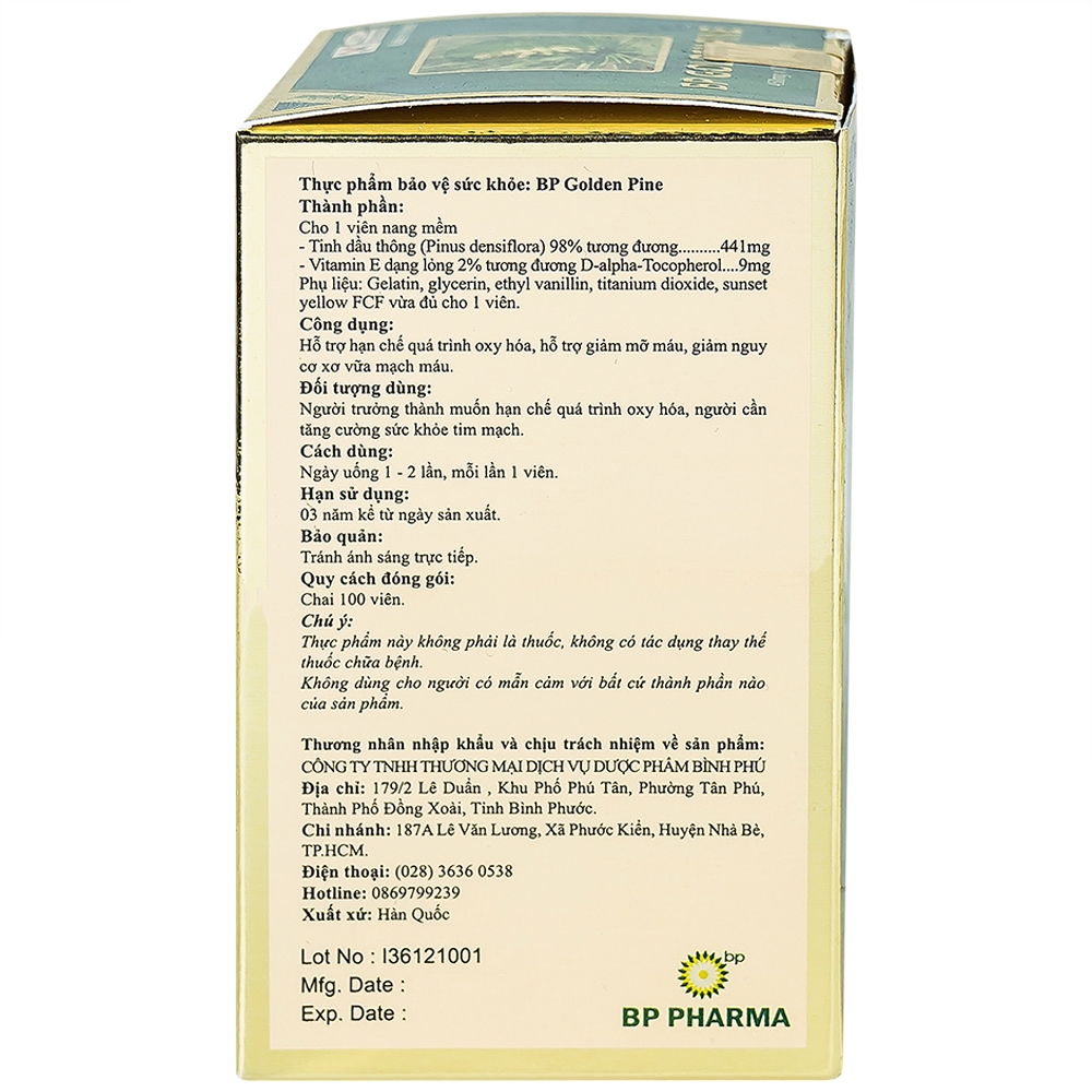 Hình ảnh Viên uống BP Golden Pine Bio Avenue tăng tuần hoàn máu, thông huyết mạch (100 viên)