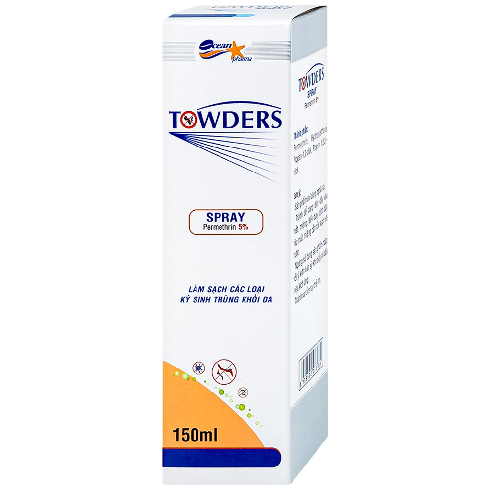 Hình ảnh Xịt dung dịch Towders Spray Ocean Pharma làm sạch các loại ký sinh trùng khỏi da (150ml)