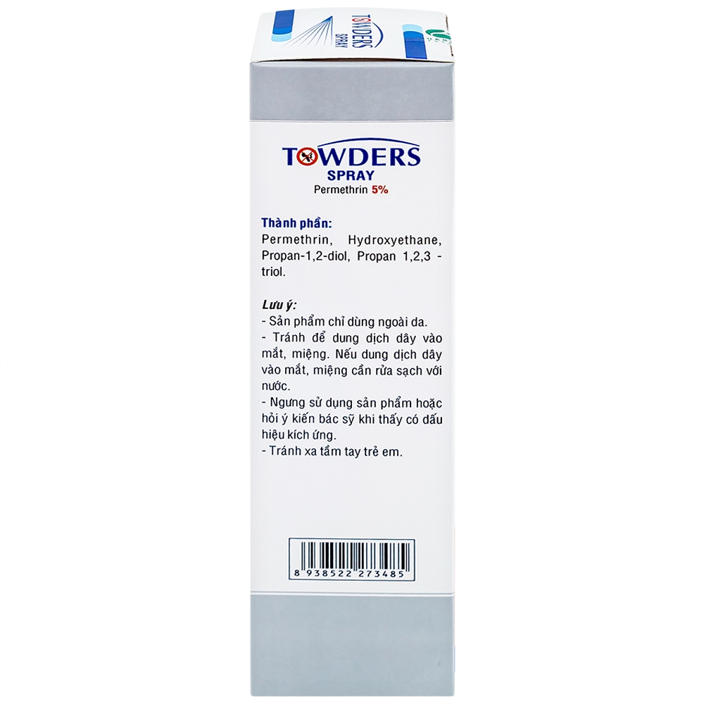 Hình ảnh Xịt dung dịch Towders Spray Ocean Pharma làm sạch các loại ký sinh trùng khỏi da (150ml)