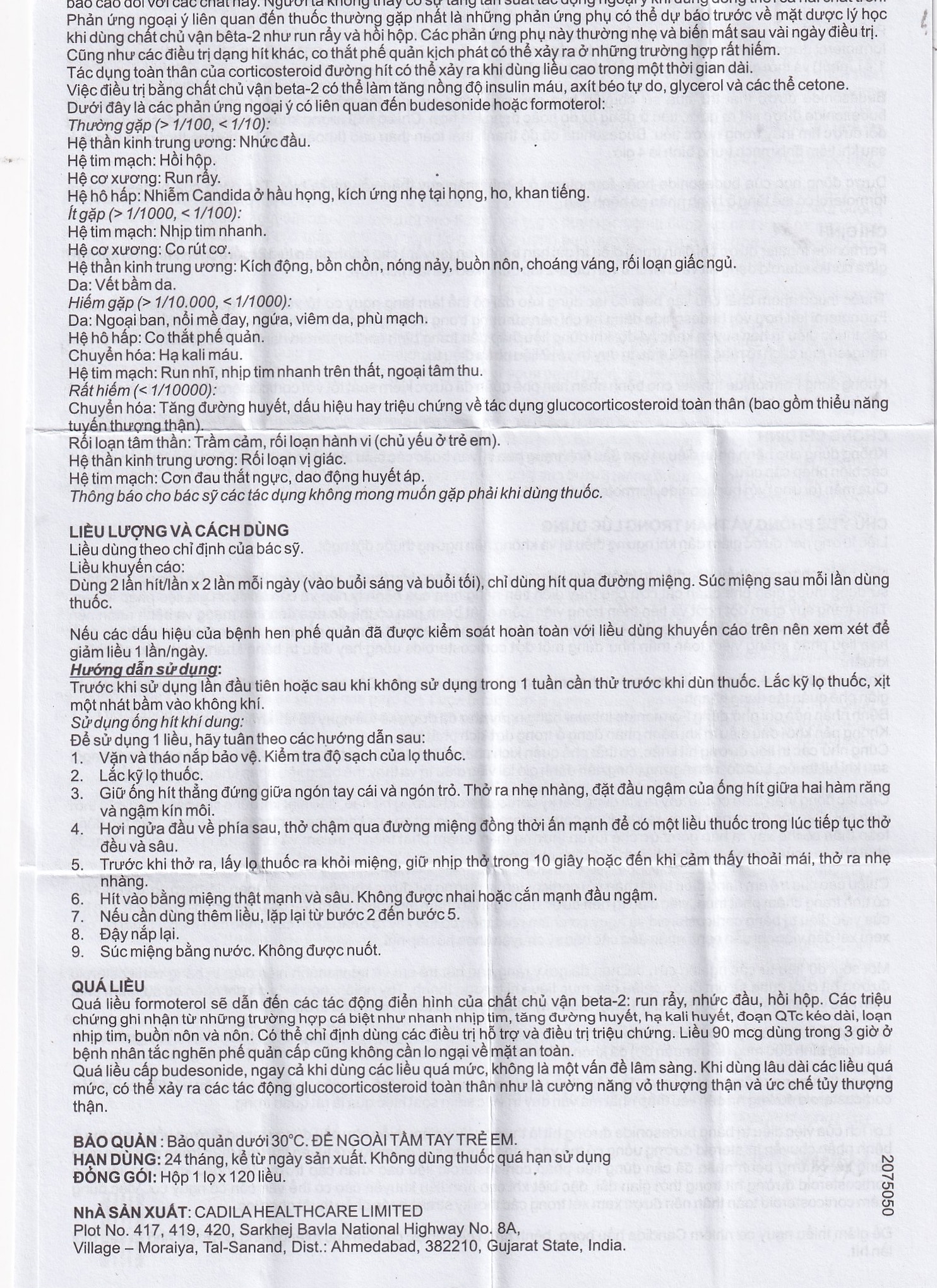 Hình ảnh Thuốc hít khí dung Formonide 200 HFA Cadila điều trị hen suyễn (120 liều)