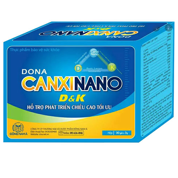 Hình ảnh Cốm Dona Canxinano D&K Đông Nam Á hỗ trợ phát triển chiều cao tối ưu (30 gói x 3g)