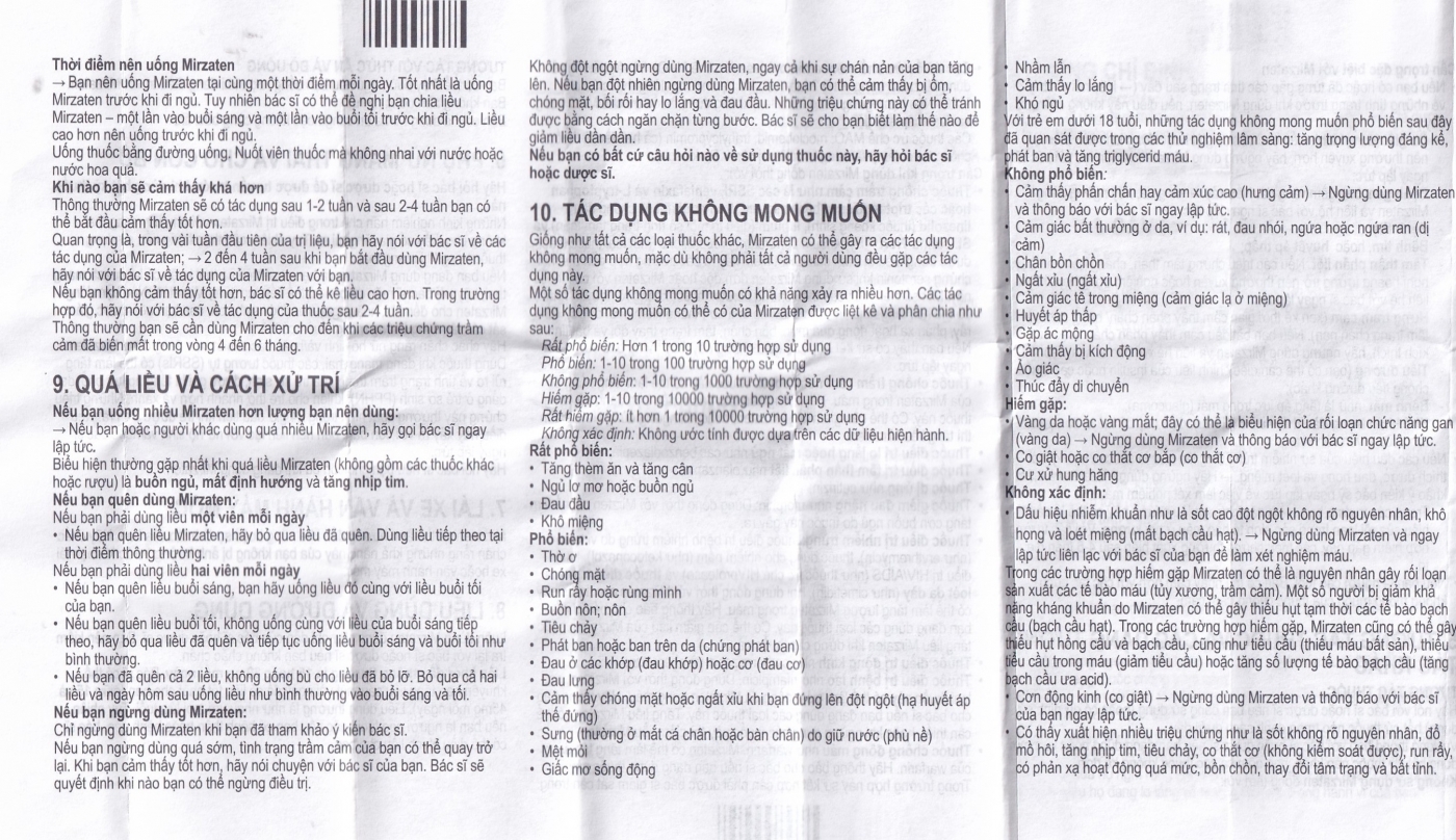 Hình ảnh Viên nén Mirzaten 30mg KRKA điều trị trầm cảm (3 vỉ x 10 viên)