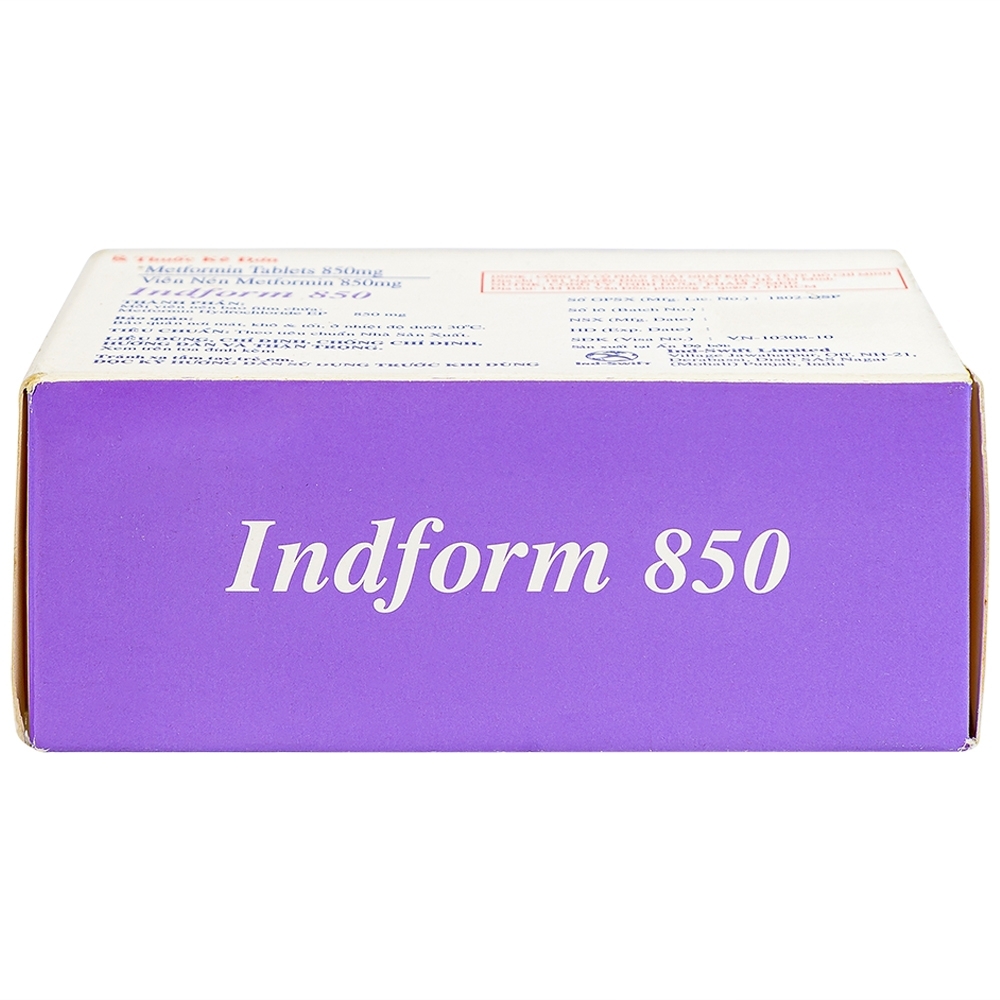 Hình ảnh Thuốc Indform 850mg Ind-Swift điều trị bệnh đái tháo đường (4 vỉ x 14 viên)