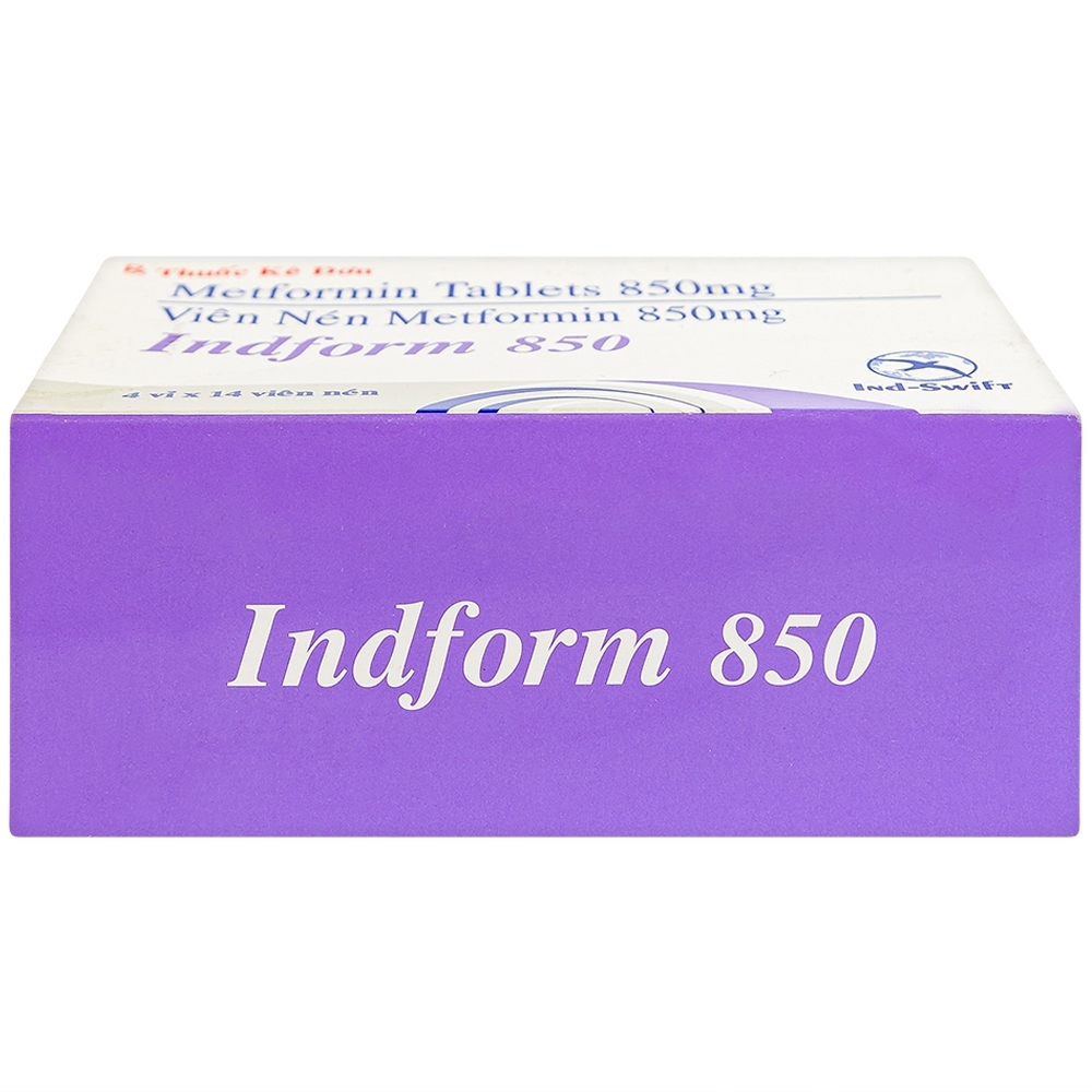 Hình ảnh Thuốc Indform 850mg Ind-Swift điều trị bệnh đái tháo đường (4 vỉ x 14 viên)