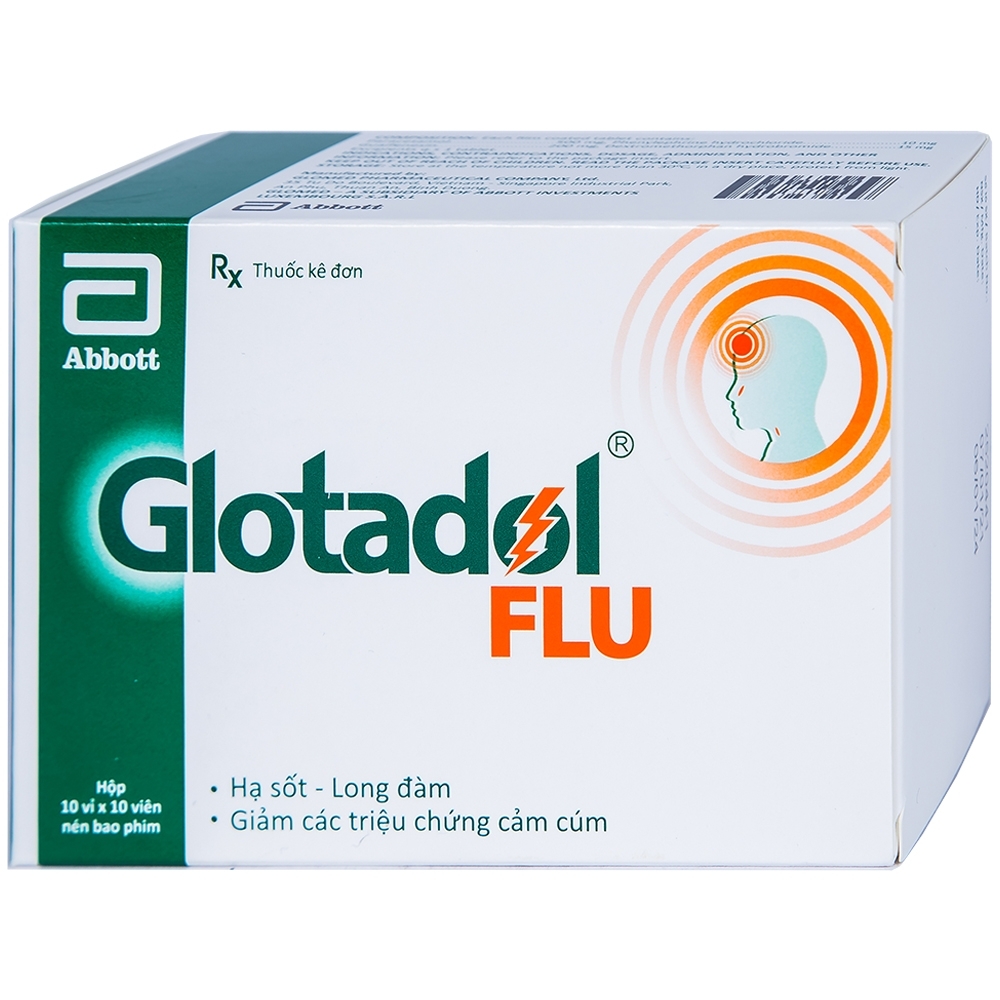 Hình ảnh Thuốc Glotadol Flu Glomed hỗ trợ hạ sốt và long đàm (10 vỉ x 10 viên)