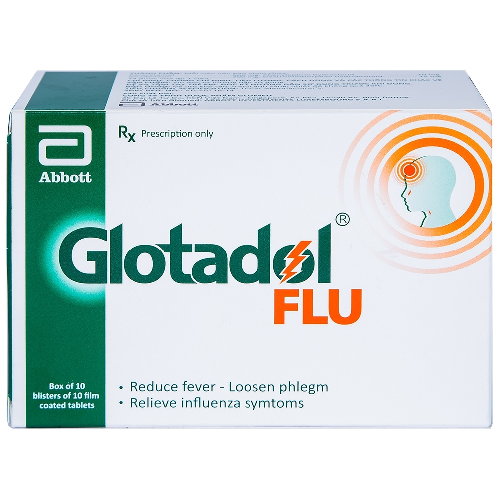 Hình ảnh Thuốc Glotadol Flu Glomed hỗ trợ hạ sốt và long đàm (10 vỉ x 10 viên)