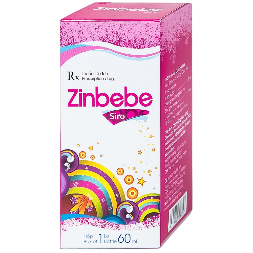 Hình ảnh Siro Zinbebe Hataphar bổ sung và dự phòng thiếu kẽm (60ml)