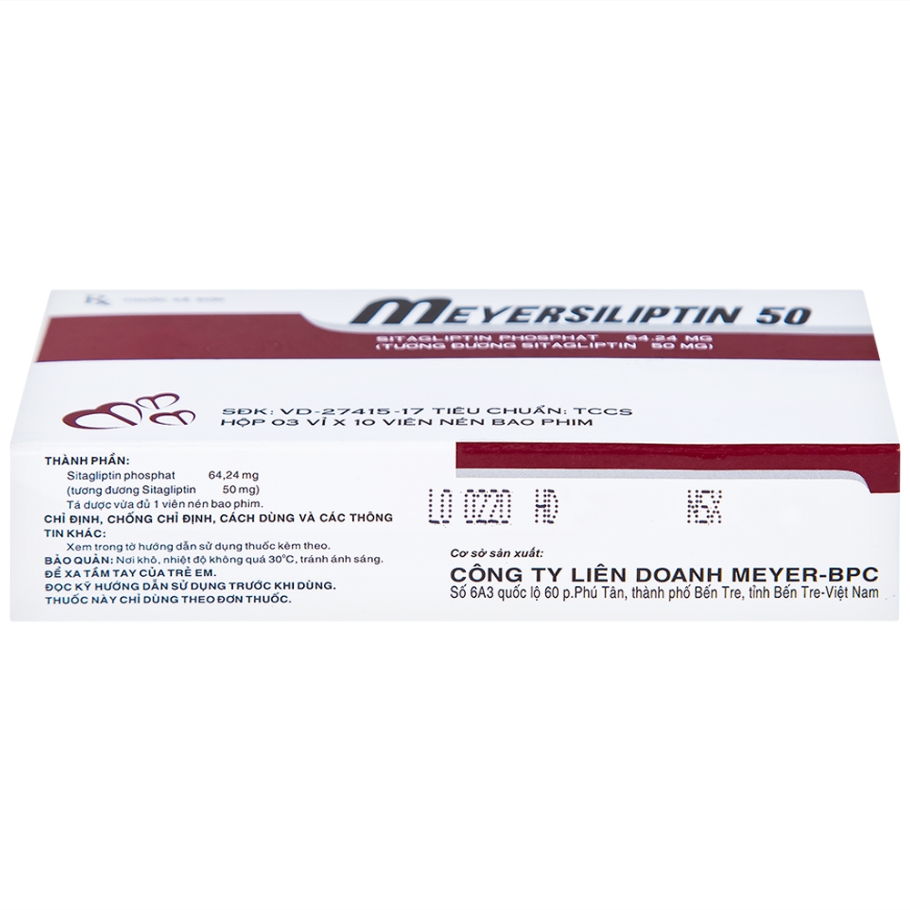 Hình ảnh Viên nén Meyersiliptin 50 Meyer - BPC hỗ trợ chế độ ăn kiêng, kiểm soát đường huyết (3 vỉ x 10 viên)
