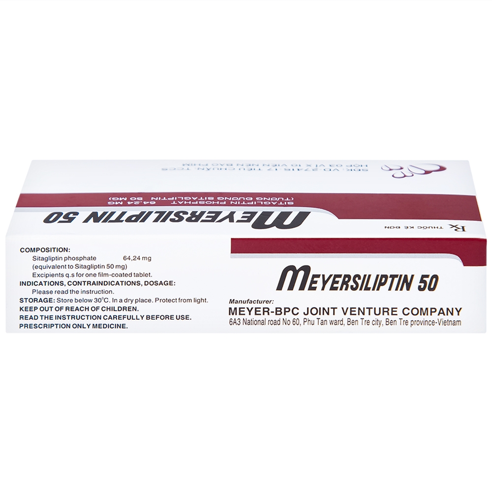 Hình ảnh Viên nén Meyersiliptin 50 Meyer - BPC hỗ trợ chế độ ăn kiêng, kiểm soát đường huyết (3 vỉ x 10 viên)