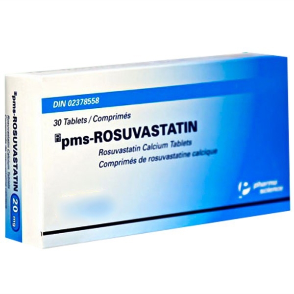 Hình ảnh Viên nén pms-Rosuvastatin 10mg Pharmascience điều trị tăng cholesterol máu (3 vỉ x 10 viên)