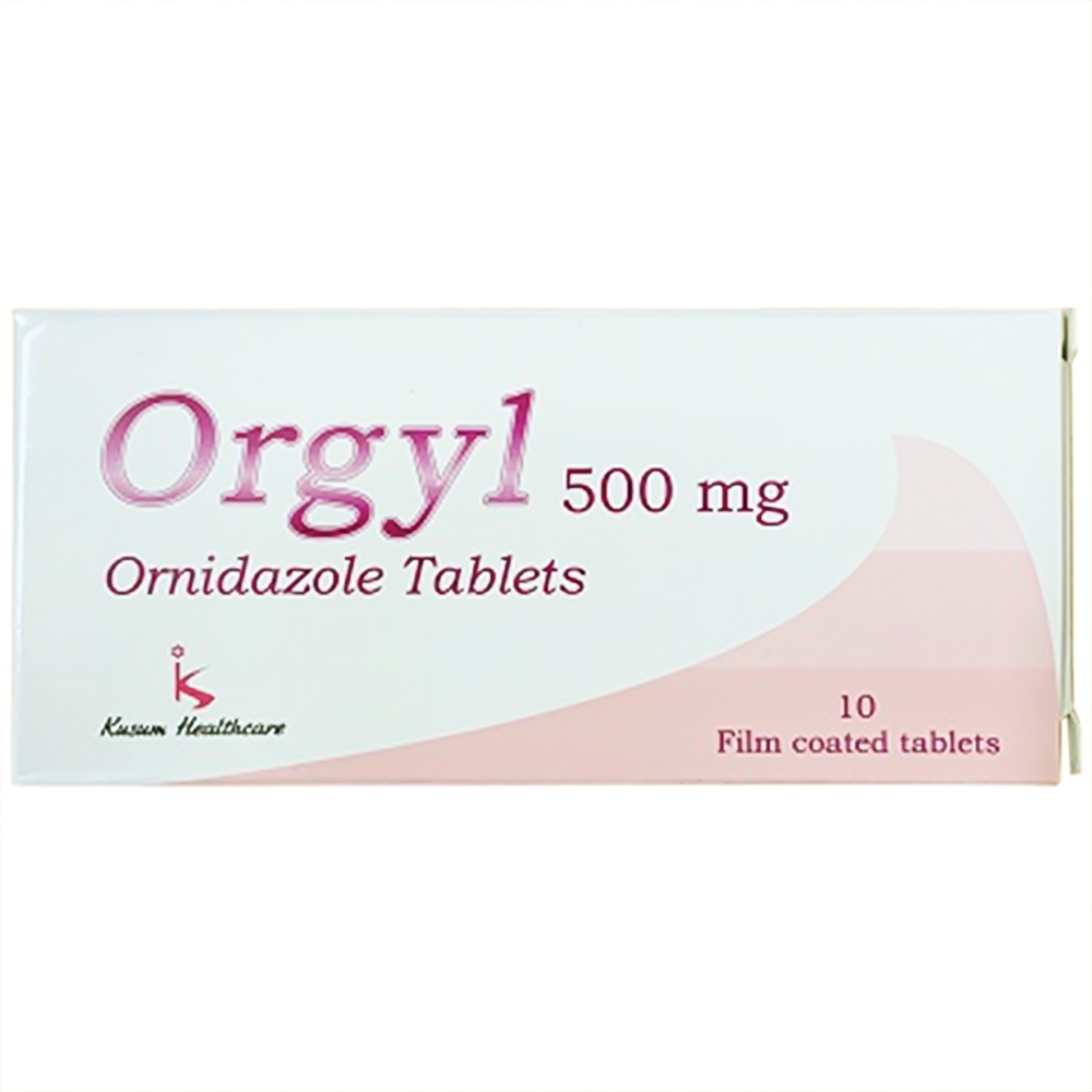 Hình ảnh Thuốc Orgyl 500mg Kusum điều trị nhiễm trùng, nhiễm vi sinh vật đơn bào (1 vỉ x 10 viên)