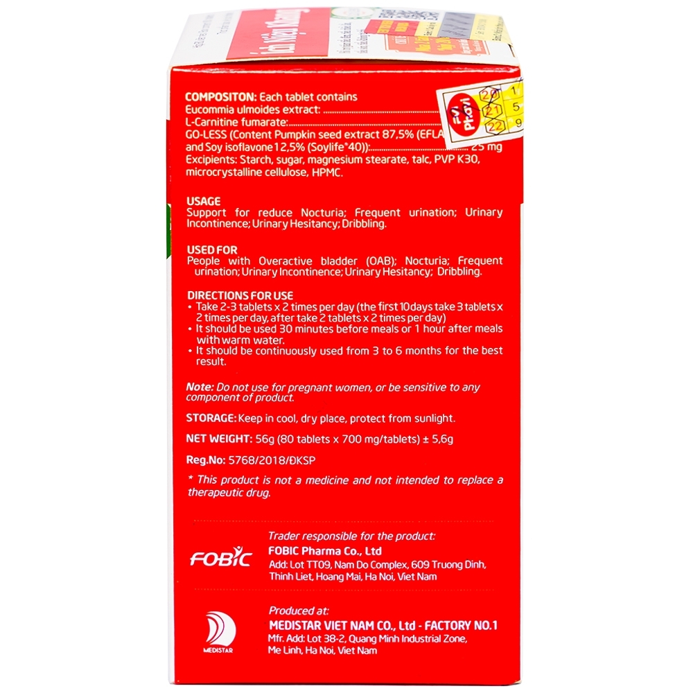 Hình ảnh Viên uống Ích Niệu Khang Medistar hỗ trợ giảm tiểu đêm, tiểu nhiều lần, tiểu són (80 viên)