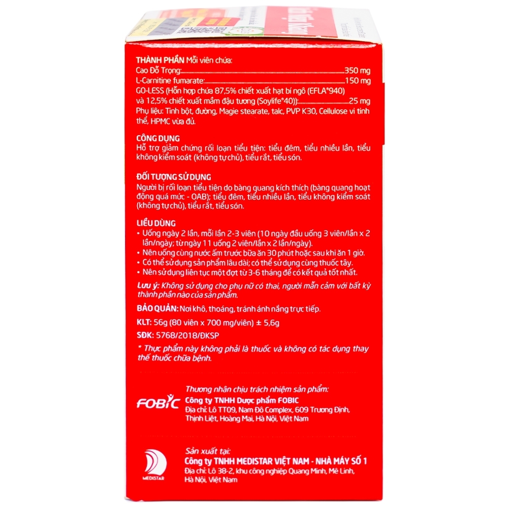 Hình ảnh Viên uống Ích Niệu Khang Medistar hỗ trợ giảm tiểu đêm, tiểu nhiều lần, tiểu són (80 viên)