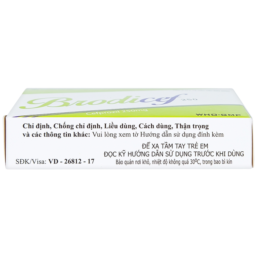 Hình ảnh Thuốc Brodicef 250 Hà Tây điều trị nhiễm trùng (2 vỉ x 15 viên)