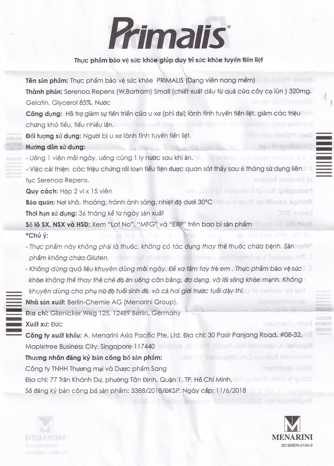 Hình ảnh Viên uống Primalis Berlin giúp cải thiện các triệu chứng rối loạn tiểu tiện (2 vỉ x 15 viên)