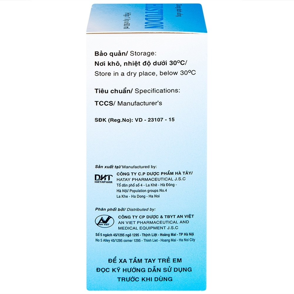 Hình ảnh Thuốc Histudon Hataphar điều trị chứng chóng mặt, đột quỵ do thiếu máu (60ml)