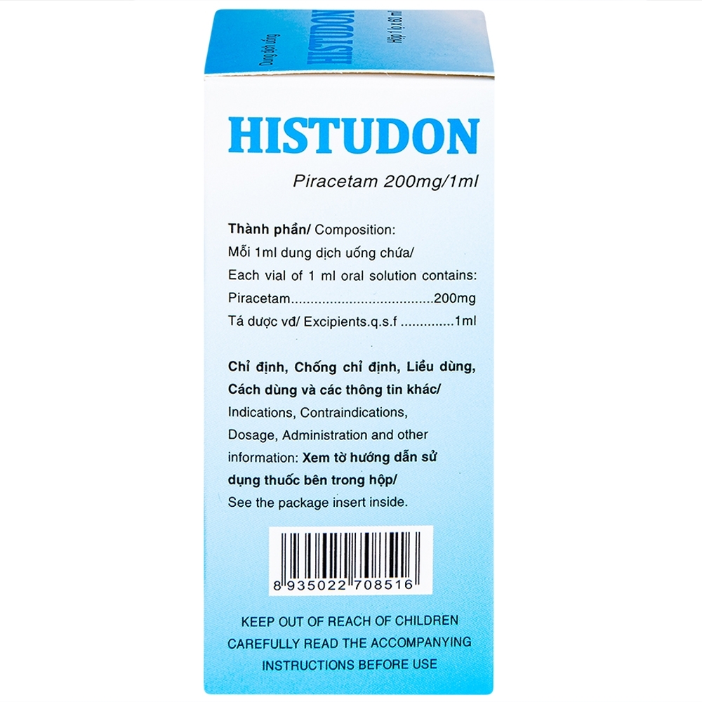 Hình ảnh Thuốc Histudon Hataphar điều trị chứng chóng mặt, đột quỵ do thiếu máu (60ml)