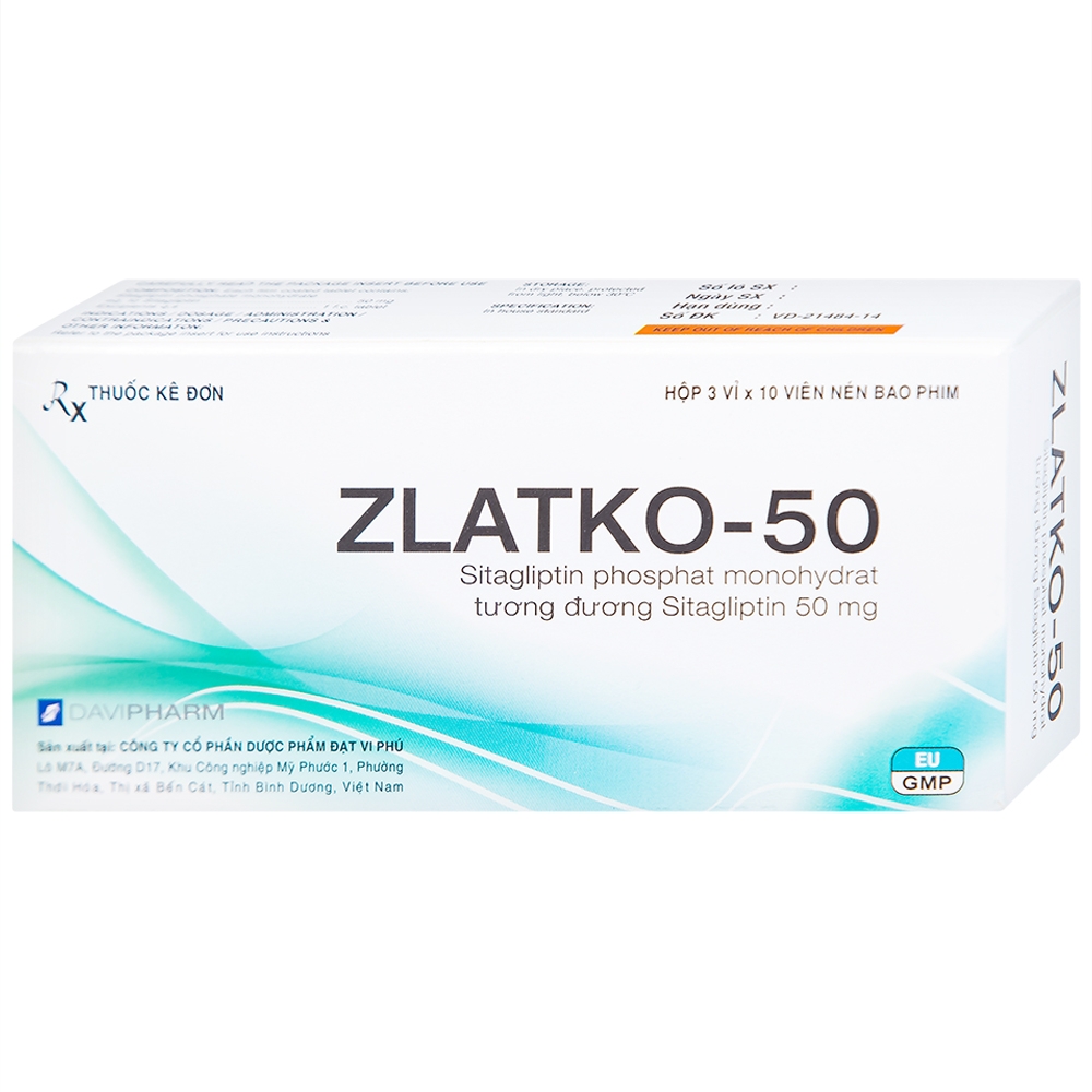 Hình ảnh Thuốc Zlatko-50 DaviPharm điều trị đái tháo đường típ 2 (3 vỉ x 10 viên)