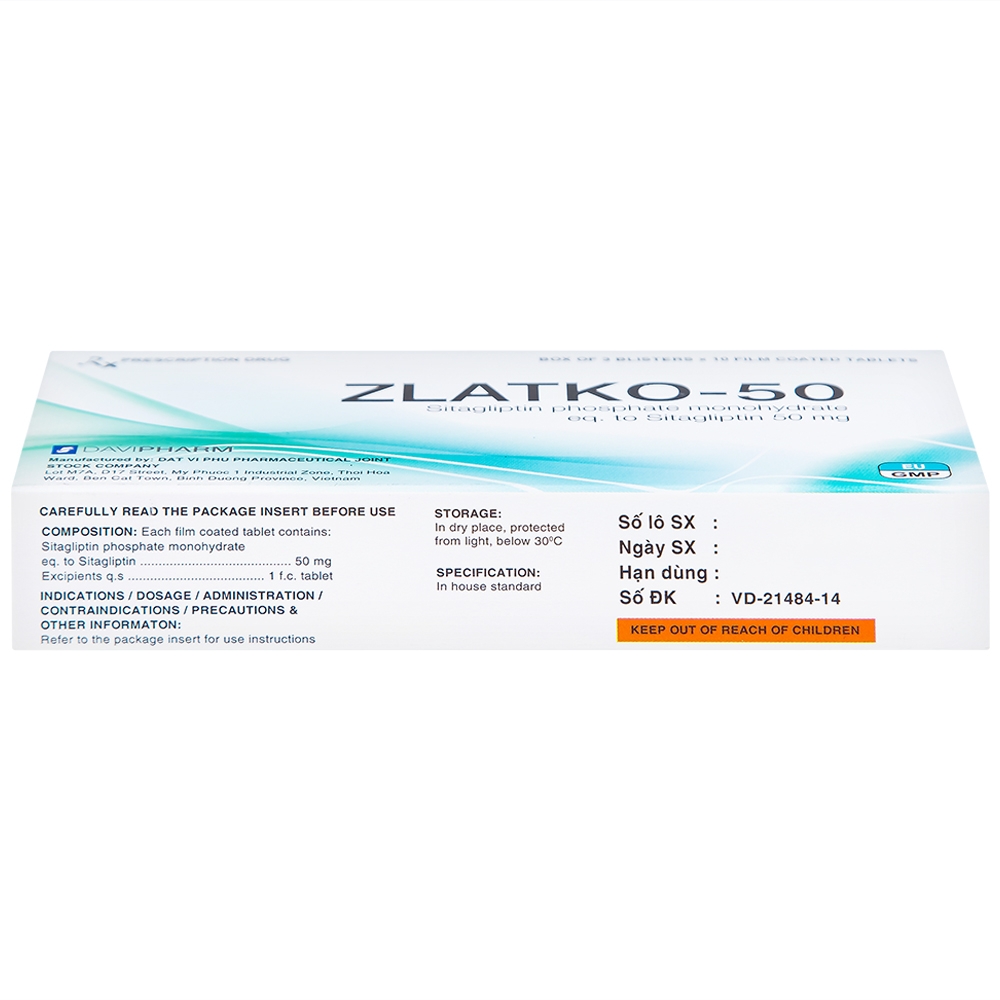 Hình ảnh Thuốc Zlatko-50 DaviPharm điều trị đái tháo đường típ 2 (3 vỉ x 10 viên)
