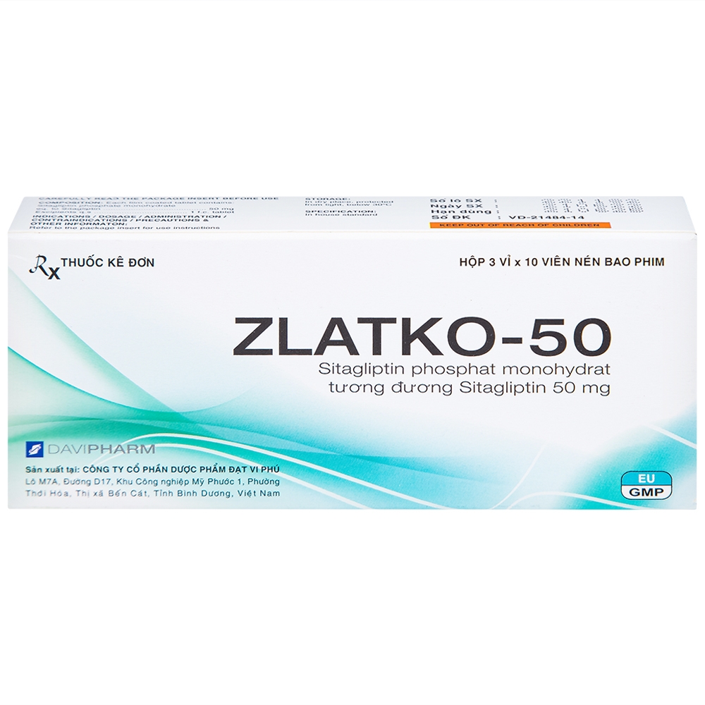 Hình ảnh Thuốc Zlatko-50 DaviPharm điều trị đái tháo đường típ 2 (3 vỉ x 10 viên)