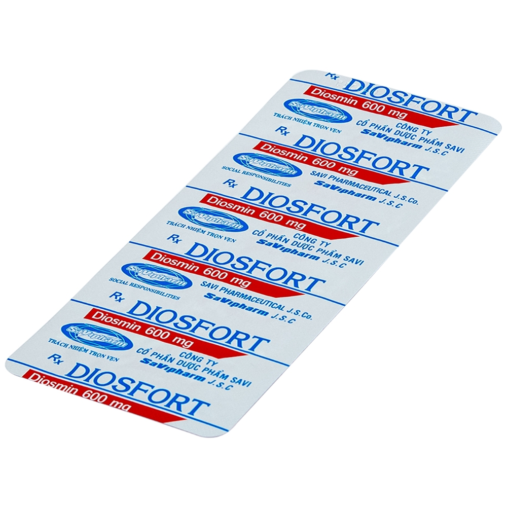 Hình ảnh Thuốc Diosfort Savi điều trị bệnh suy tĩnh mạch mạn tính (4 vỉ x 15 viên)
