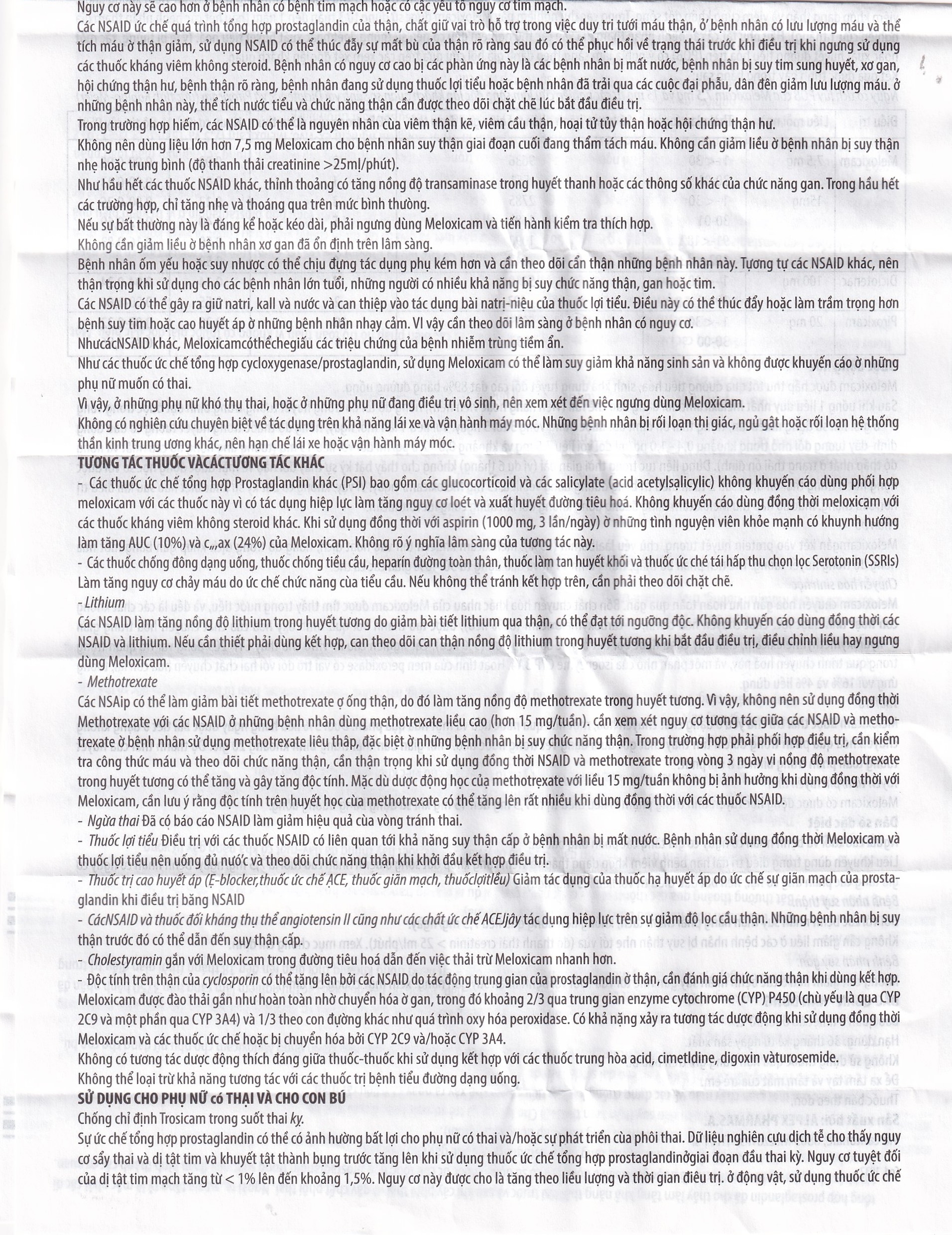 Hình ảnh Thuốc Trosicam 7.5mg Alpex Pharma điều trị viêm đau xương khớp (3 vỉ x 10 viên)