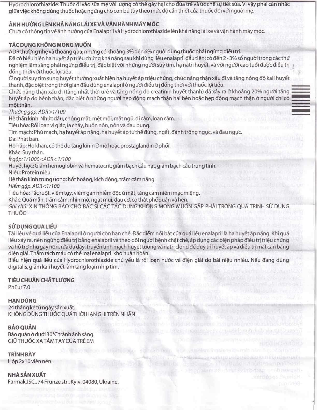 Hình ảnh Thuốc Ebitac 12.5 Farkmak điều trị suy tim, tăng huyết áp (2 vỉ x 10 viên)