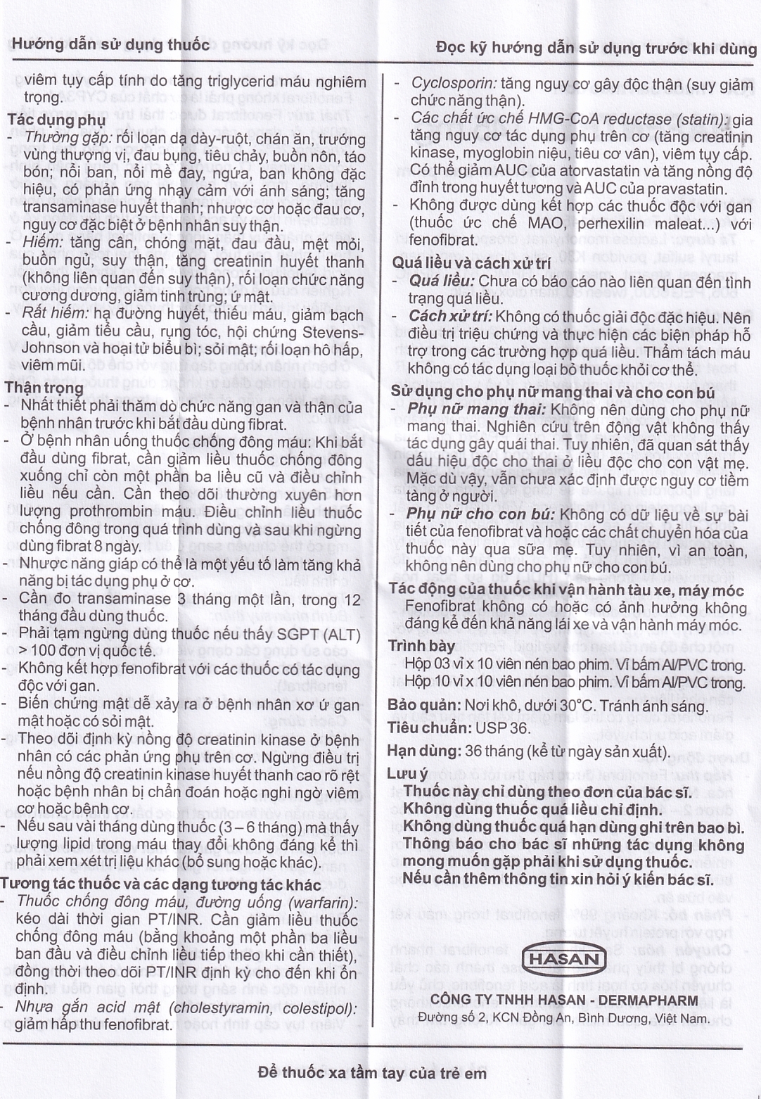 Hình ảnh Thuốc Hafenthyl 145mg Hasan điều trị rối loạn lipoprotein huyết (3 vỉ x 10 viên)