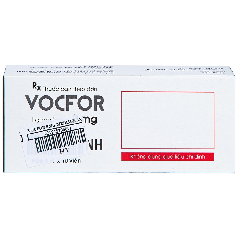 Hình ảnh Thuốc Vocfor 8mg Medisun điều trị đau sau phẫu thuật (3 vỉ x 10 viên)