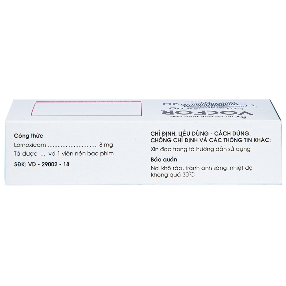 Hình ảnh Thuốc Vocfor 8mg Medisun điều trị đau sau phẫu thuật (3 vỉ x 10 viên)