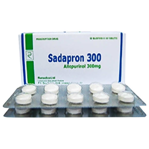 Hình ảnh Thuốc Sadapron 300 Remedica điều trị chứng tăng acid uric máu (3 vỉ x 10 viên) 