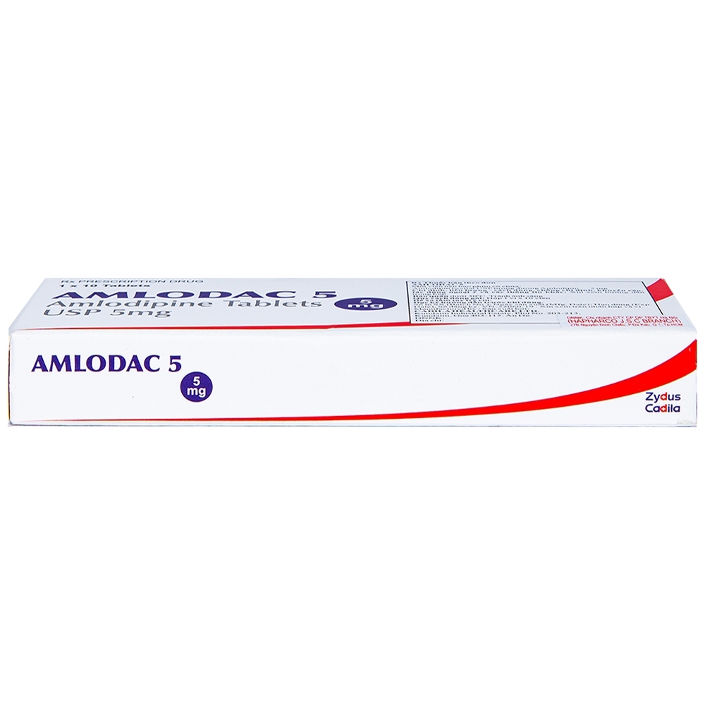 Hình ảnh Thuốc Amlodac 5 Cadila điều trị tăng huyết áp, đau thắt ngực (1 vỉ x 10 viên)