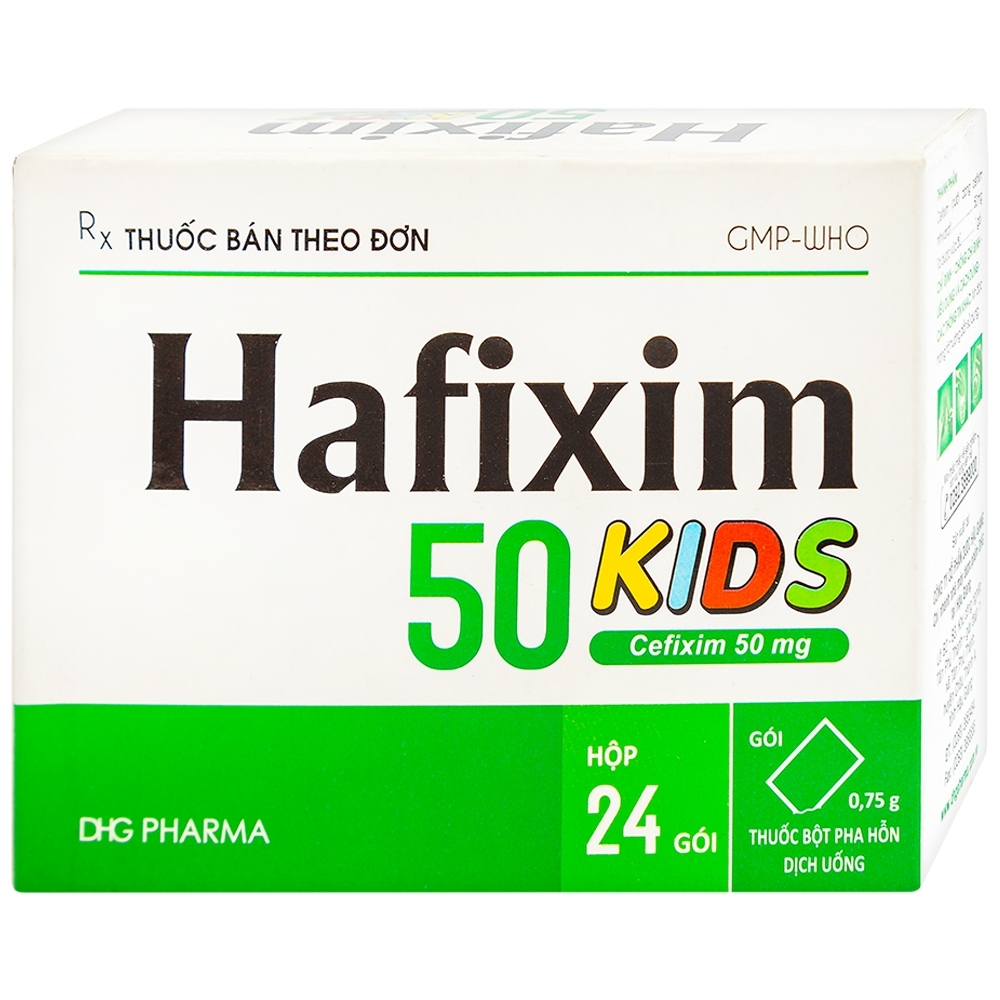 Hình ảnh Bột Hafixim 50 Kids DHG điều trị nhiễm khuẩn (24 gói)