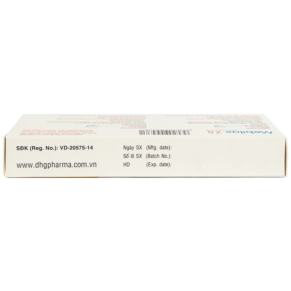 Hình ảnh Viên nén Mebilax 7,5 DHG Pharma  điều trị viêm đau cơ xương khớp (2 vỉ x 10 viên)