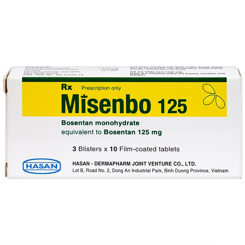Hình ảnh Viên nén Misenbo 125 Hasan điều trị tăng huyết áp (3 vỉ x 10 viên)