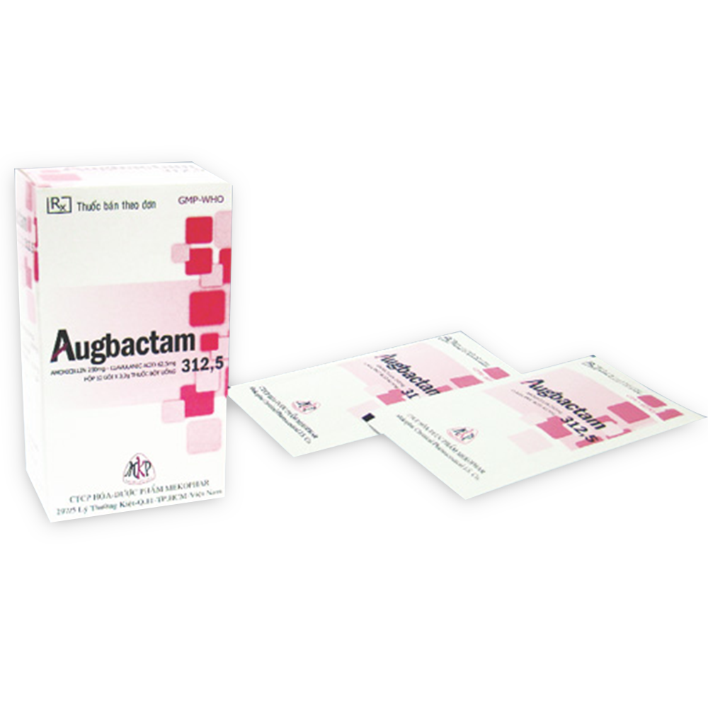 Hình ảnh Bột Augbactam 312.5 Mekophar điều trị nhiễm khuẩn (12 gói)