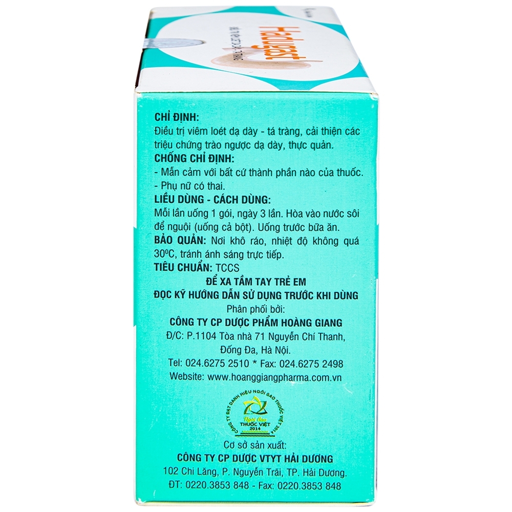 Hình ảnh Bột Hadugast Hải Dương điều trị viêm loét dạ dày, tá tràng (20 gói x 3g)