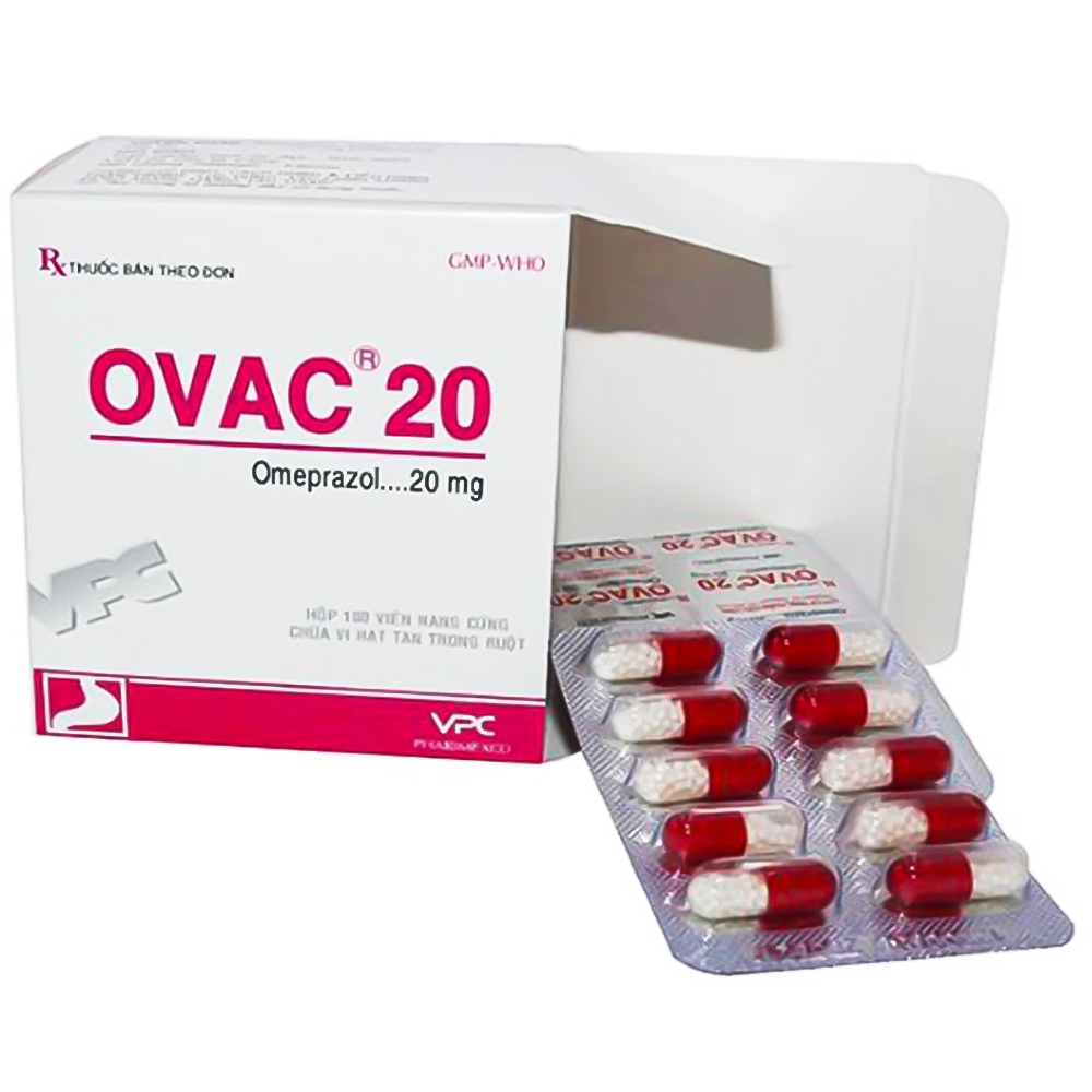 Hình ảnh Thuốc Ovac 20 VPC điều trị trào ngược dịch dạ dày - thực quản (10 vỉ x 10 viên)
