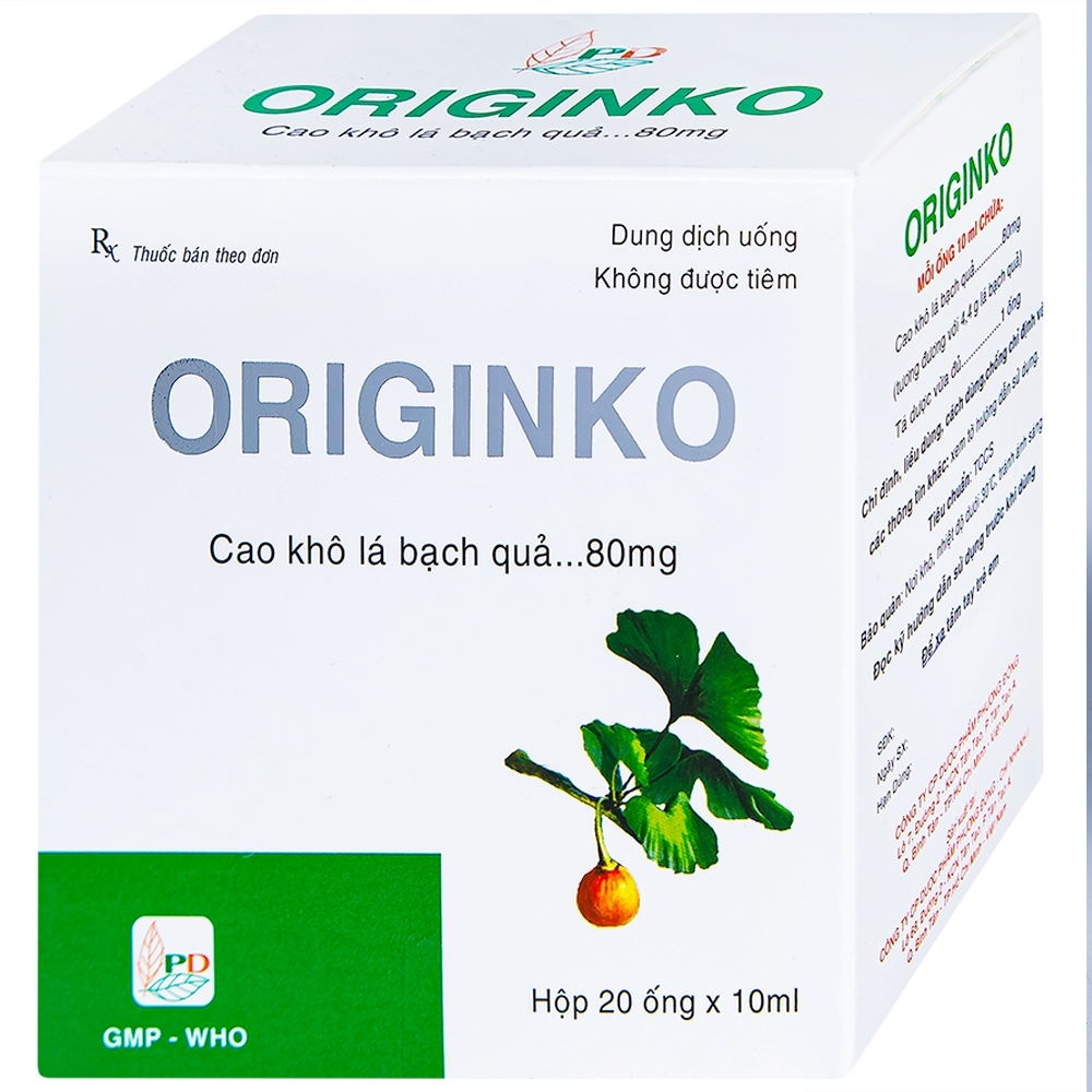 Hình ảnh Dung dịch uống Originko 80mg Phương Đông phòng và điều trị suy giảm trí nhớ (20 ống x 10ml)