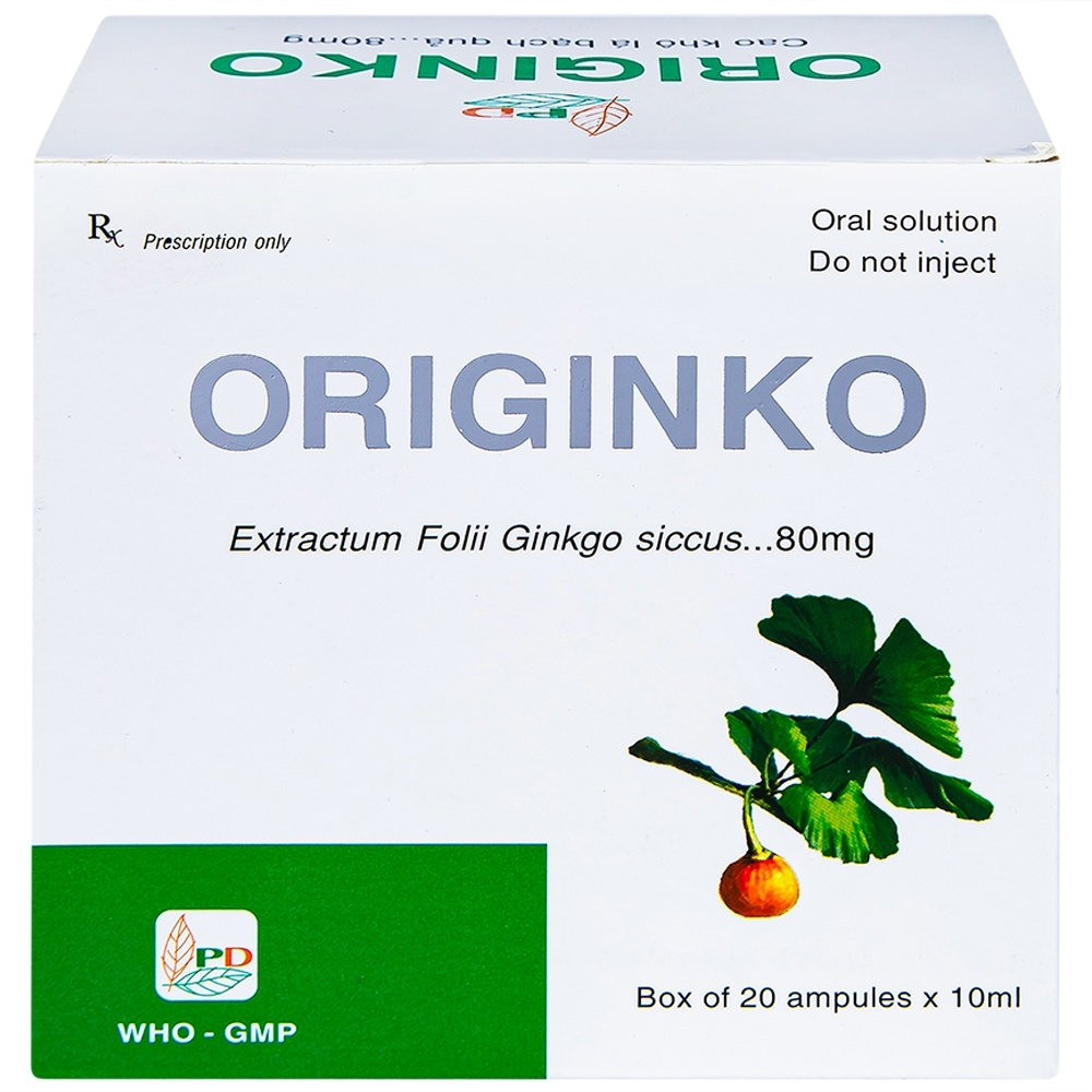 Hình ảnh Dung dịch uống Originko 80mg Phương Đông phòng và điều trị suy giảm trí nhớ (20 ống x 10ml)