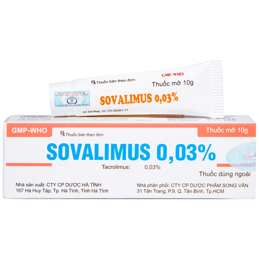 Hình ảnh Thuốc mỡ Sovalimus 0.03% Hadiphar điều trị viêm da (10g)
