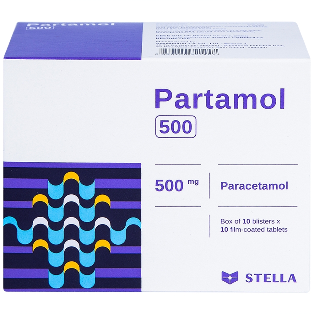 Hình ảnh Thuốc Partamol 500 Stella điều trị các cơn đau và sốt từ nhẹ đến vừa (10 vỉ x 10 viên)